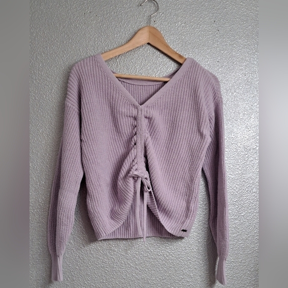 Hollister Lavender Ruched Front Sweater - Picture 6 of 8